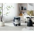 thumbnail image 3 of Guyou Round Storage Ottoman, Upholstered Velvet Footstool, Small Boucle Vanity Stool, Round Side Coffee Table Padded Seat for Living Room Bedroom Aisle Bedside, Cow, 3 of 8