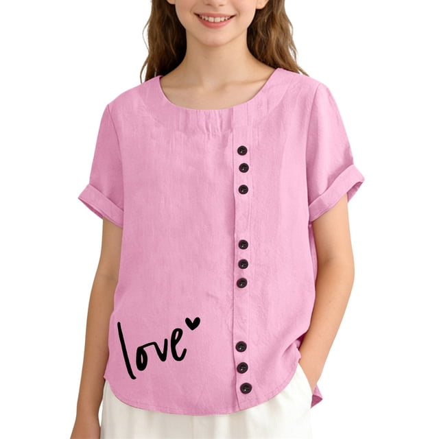T-Shirts pour Garçons Filles Col Rond T-Shirts Graphiques Garçons Ensembles de T-Shirts pour Filles 5-6 Ans