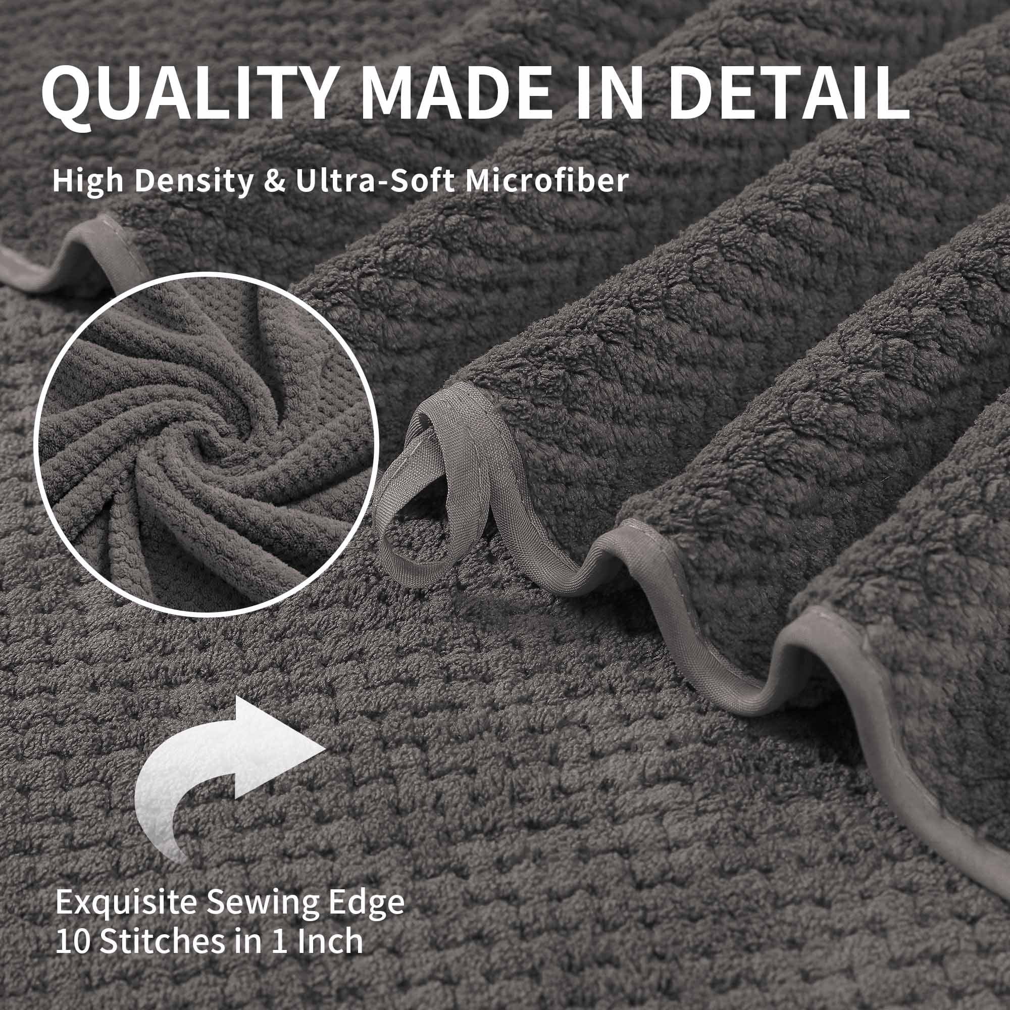 Jessy Home 8 Piece Towel Set Oversized Soft Cozy Towels 600 GSM Brown Plush Towel Set