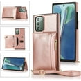 thumbnail image 6 of case for Samsung Galaxy Note 20 Ultra Women Wallet Case,Adjustable Crossbody Zipper Cover Card Holder Slot Neck Strap Lanyard Purse Shoulder Strap Case for Samsung Galaxy Note 20 Ultra FK Rose Gold, 6 of 14