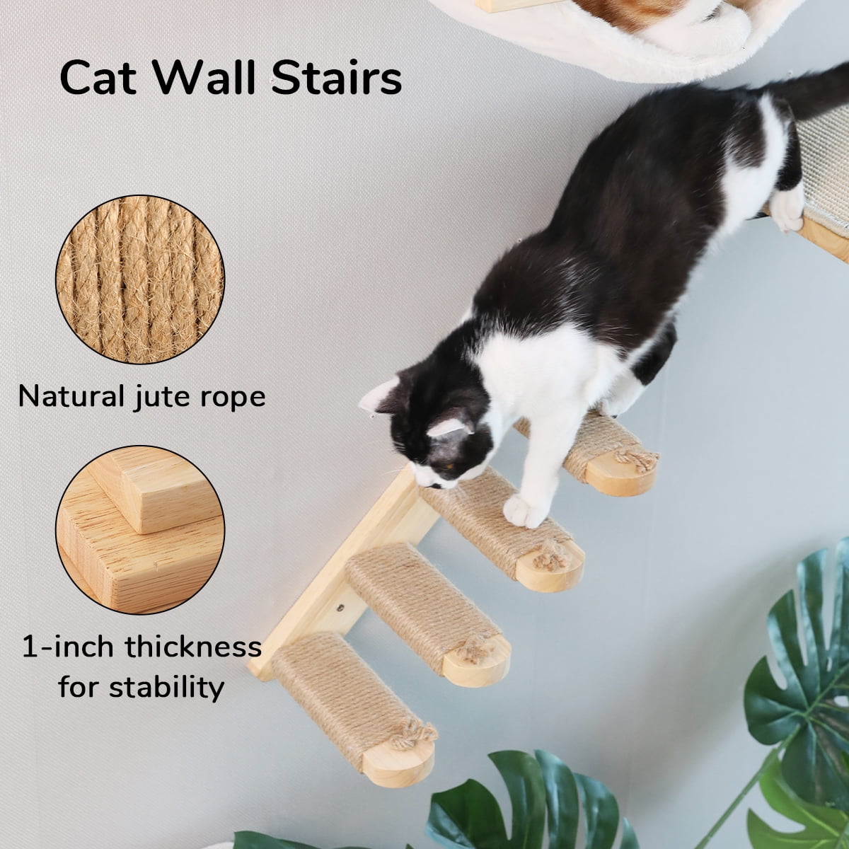 FUKUMARU Cat Furniture Set, 3 in 1 Wall Shelves & Hammock for Multi-Cat Home