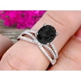 thumbnail image 5 of Oval Cut 2.50 Carat Black Diamond Moissanite Engagement Ring Set Solid 10K White Gold Promise Ring Bridal Gift, 5 of 5