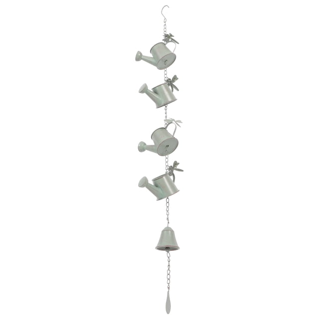 SEWACC Green Iron Rain Chains for Downspouts Outdoor Decor Easy Installation Stable Structure 8.5