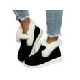 thumbnail image 4 of Colisha Womens Ankle Black Boots Moccasin Slippers Plush Lining Ladies Winter Warm Shoes Slip On, 4 of 8