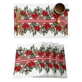 thumbnail image 2 of Christmas Poinsettia Pine Needles Table Mat Holiday Kitchen Dining Table Decor Placemat Wedding Party Decor Table Napkin, 2 of 5
