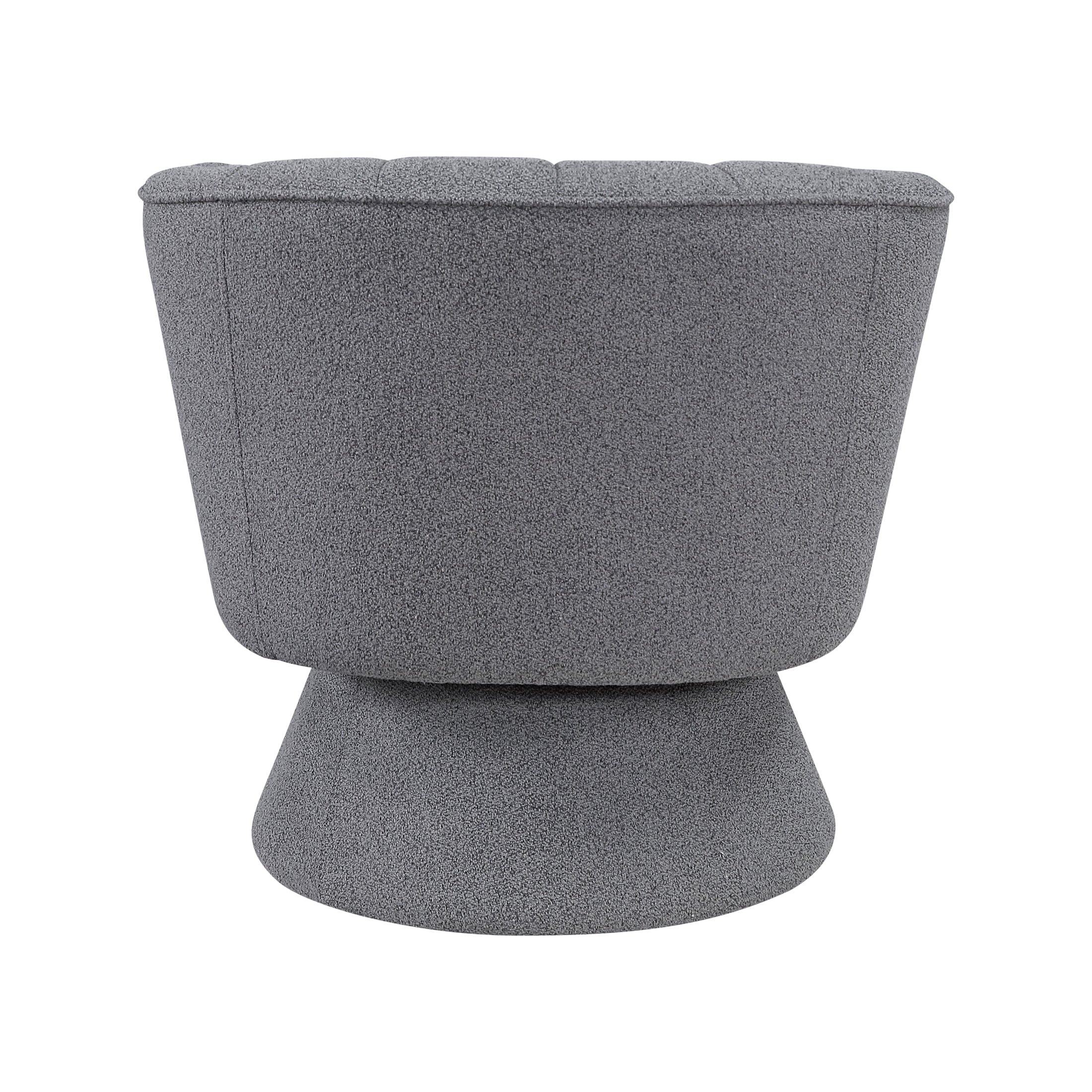 OakvillePark Liora Vale Boucle Swivel Barrel Chair, Dark Gray