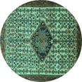 thumbnail image 1 of Ahgly Company Machine Washable Indoor Round Persian Turquoise Blue Traditional Area Rugs, 8' Round, 1 of 4