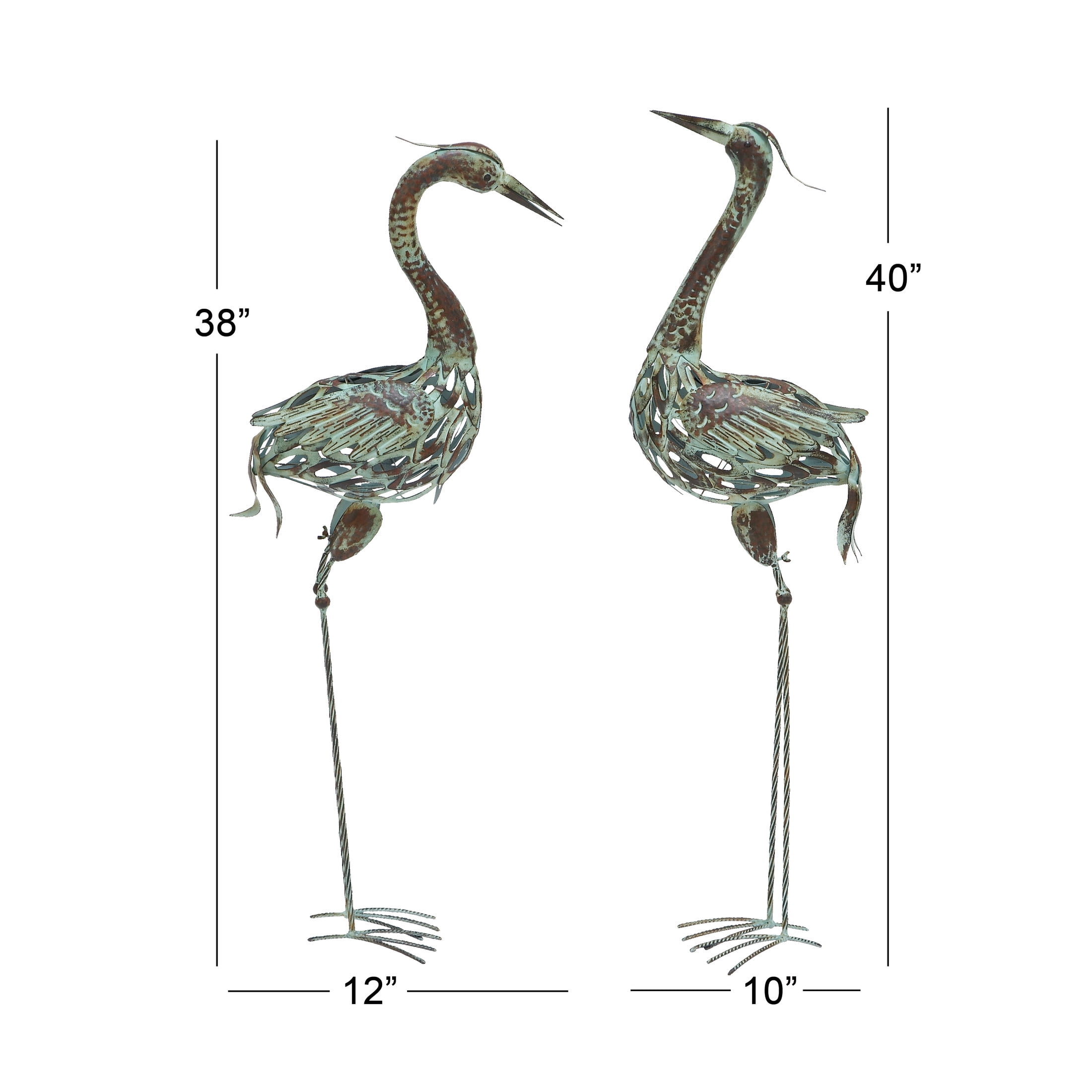 DecMode 40" Indoor Outdoor Crane Garden Sculpture (2 Pack)