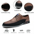 thumbnail image 2 of Men's Casual Oxford Business Fashion Leather Shoes Walking Comfortable Classic Adjustable Shoes Brown 12 US, 2 of 7