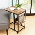 thumbnail image 2 of JJS Side End C Table with Magazine Holder for Sofa, Living Room Couch Table Snack Table That Slide Under for Small Spaces, Rustic Brown, 2 of 9