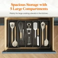 thumbnail image 5 of Lifewit Utensil Organizer for Kitchen Drawers, Expandable Cooking Utensil Tray, Adjustable Cutlery Silverware Flatware Holder, Plastic Kitchen Spatula Tools and Gadgets Storage Divider, Large, Black, 5 of 10