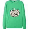 thumbnail image 3 of Pull à Imprimé Léopard Imprimé Citrouille Sweat-Shirt à Manches Longues Décontracté Sweat-Shirts à Col Rond, 3 of 7