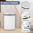 thumbnail image 6 of PayLessHere 13Gal Touchless Trash Can - Stainless Steel Auto Lid for Kitchen，White, 6 of 6
