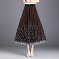 thumbnail image 4 of Women Midi Skirt Elastic High Waist A-Line Skirt Leopard Print Mesh Yarn Autumn Winter Skirt Loose Fit Pleated Skirt, 4 of 8