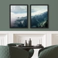 thumbnail image 3 of PixonSign Framed Wall Art Misty Mountain Scenery Posters, Set of 2 Emerald Green Forest Pine Trees Landscape Illustrations Wall Decor, Adhesive Canvas Prints for Home Decor - 8"x10" Black, 3 of 5