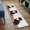thumbnail image 3 of Runner Rug 2'x6', Cute Cats Washable Non-Slip Hallway Runner Rugs, Modern Abstract Ink Painting Red Striped Bedside Rugs Floor Mats Carpet Runners for Kitchen Bathroom Laundry Room, 3 of 8