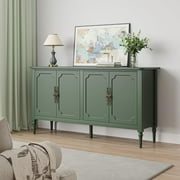 May in Color Console Cabinet, 58 Wood Sideboard Buffet Cabinet, for Entryway, Living Room, Bedroom, Dining Room, Green