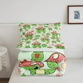 thumbnail image 4 of Mushroom Frog Comforter Set Full Size Cute Bedding Bedroom Decor Cartoon Animals Plants Quilt Pink Green Duvet Insert, 4 of 6