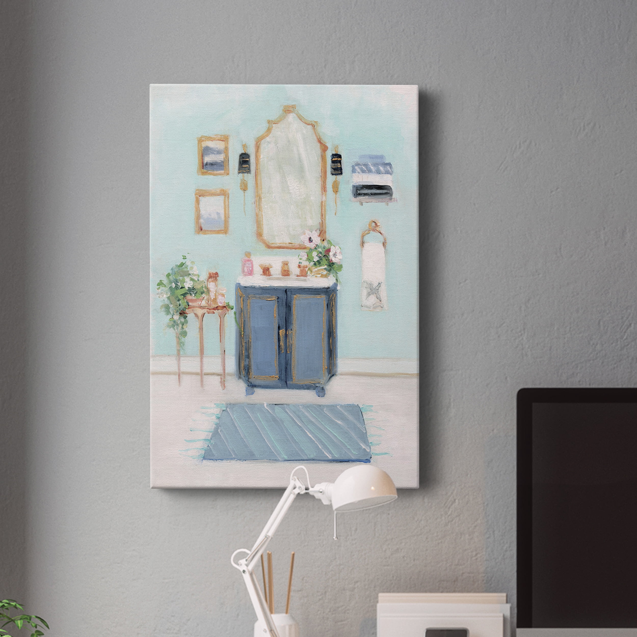 Blue Bath II Premium Gallery Wrapped Canvas - Ready to Hang - 32 x 48