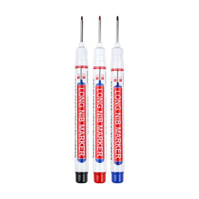 Rotuladores de cabeza larga de tinta roja/negra/azul/blanca de 20MM, decoración de carpintería para baño, rotuladores multiusos de Agujero profundo