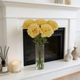 thumbnail image 6 of Artificial Carnation Bouquet, Silk Fake Flower Bouquet for Wedding Centerpiece, 11 Inch Tall Floral Arrangement - Home Decor Photo Prop, No Maintenance, Includes Ribbon(Yellow), 6 of 6