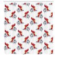 thumbnail image 3 of Ambesonne Rooster Shower Curtain, Farm Animal Head Symbols, 69"Wx84"L, White and Vermilion, 3 of 5