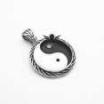 thumbnail image 3 of Collier Pendentif Ying Yang Noir et Blanc en Acier Inoxydable, 3 of 4