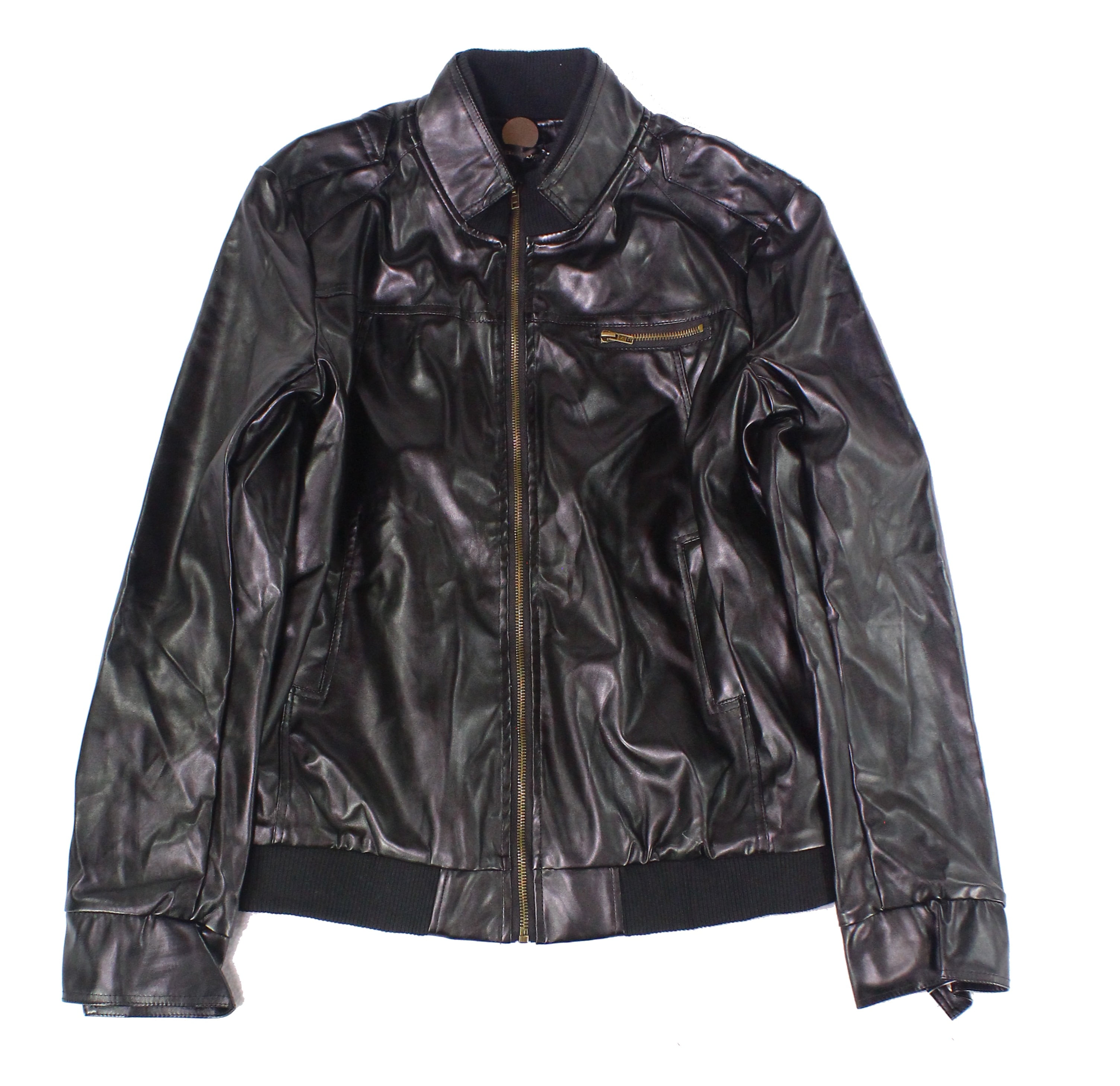 Download Benibos Coats & Jackets - Mens Jacket Large Faux Leather Mock-Neck Ful-Zip L - Walmart.com ...