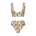 thumbnail image 5 of Daiia Hawaiian Pineapples And Hibiscus Flowers Women's Bikini Set Two Piece Swimsuit High Waisted Bikini Adjustable Straps Bikini Perfect for Beach, Pool, and Summer Vacation-Small, 5 of 9