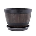 thumbnail image 2 of keepw Simulation Wooden Planter Pot Resin Flower Pot Plant Container for Outdoor or Indoor Decor, 2 of 8