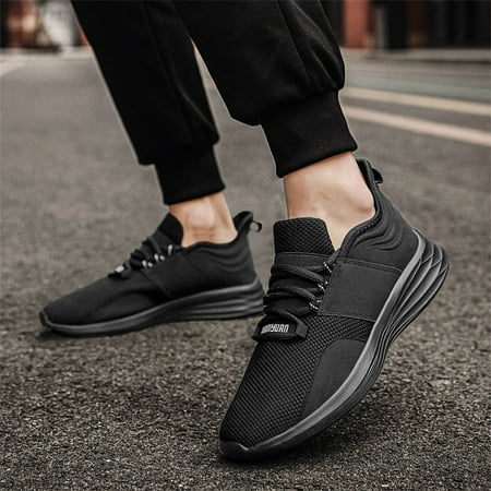

Mens Shoes Summer Large Size Casual Breathable Mesh Fashion Casual Shoes Running Sneakers Black 10