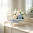 thumbnail image 5 of Wicker Stroller Basket, Doll Carriage Candy Basket, Pushcart Planter Basket for Baby Shower Centerpiece Candy Storage Party Decor, 5 of 6