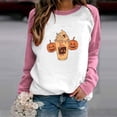 thumbnail image 2 of Wiyuqeen Women's Happy Thanksgiving Pullover Tops Long Sleee Pumpkin Graphic Tees Crew Neck Color Block Sweat Shirts for Fall, 2 of 5
