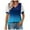 Blue, variant on Fesfesfes Womens T Shirts Casual Women Casual Fashion Mesh Puff Sleeve Solid And Printed Short Sleeve V-Neck Pullover Blouse T-shirt Tops Womens Tshirts 2XL(US:12)