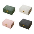 thumbnail image 3 of ZheElen Portable Traveling Ring Rings Odorless FauxLeather Sturdy Jewelry Box green bilayer, 3 of 6