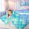 thumbnail image 3 of meiyoeat Ombre Sparkle Mermaid Twin Comforter Sets for Girls, Gradient Star Ocean Wildlife Bedding Set, Blue Purple, Reversible, 2pcs, 1 Comforter and 1 Pillowcase, 3 of 6
