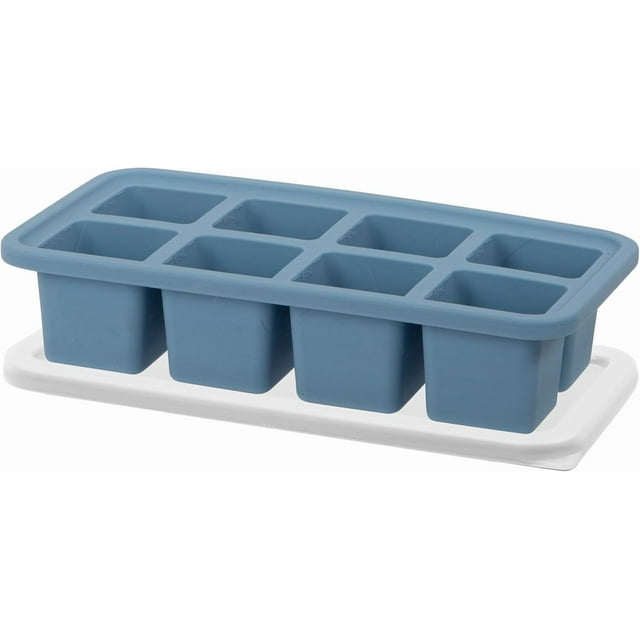 WWS-OGGI Prep & Portion Silicone Freezer Trays with Lid - Freezer Molds for Food, Ice Cube Tray, Food Prep Containers, Freezer Storage Containers, for Soup, Smoothie Cubes, Broth, Leftovers - 1/4 Cup