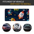 thumbnail image 5 of Zufioo Spaceships and Stars Print Car Aluminum Front License Plate, 12x6 Inch Decorative Personalized Car License Plate Car Accessories, 5 of 8