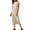 Khaki, variant on Qiopertar Women's Casual Fitted Round Neck Long Dress Short Sleeve Solid Color Spring Summer Beach Travel Relaxed Comfy Basic Dress, Khaki L