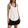thumbnail image 4 of LiuXxxx Women's Casual Fashion Solid Backless Workout Yoga Tank Top Activewear White L, 4 of 7