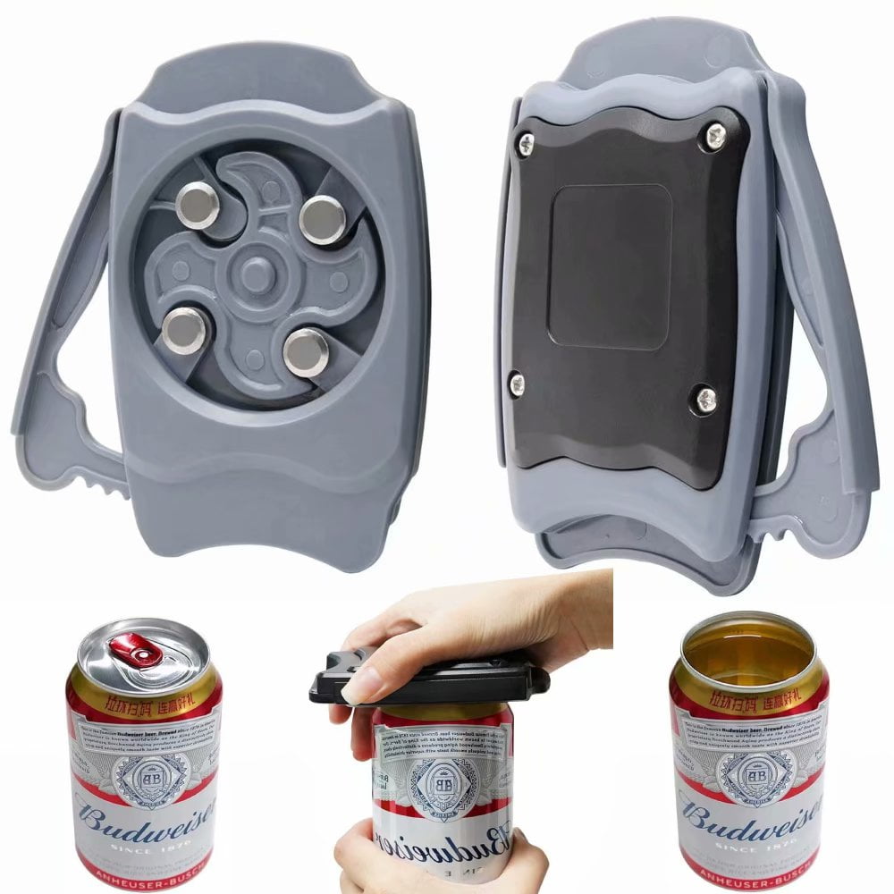 Handheld Safety Easy Manual No Sharp Edge Can Openers Smooth Edge Effortless Rip and Sip Can Opener Topless Can Opener-Beer Can Opener & Bottle Opener 2Pcs,Can Top Remover Soda Can Opener 
