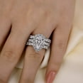 thumbnail image 3 of Kalapi Jewel 1.5 Ct Pear Cut Moissanite Trio Ring Set - 14K White Gold Plated Engagement Ring Set for Her - Gorgeous Women's Jewelry - Gifts for Proposals or Anniversary Celebrations, 3 of 3