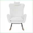 thumbnail image 5 of Rocking Chair for Nursery Living Room, White Teddy Upholstered Ergonomic Rocker | Teddy Plush | Teddy Thick Cushion, 5 of 7
