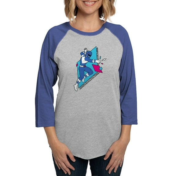 CafePress - Power Rangers Blue Ranger Women's Baseball T Shirt - Womens Baseball Tee
