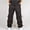 Black, variant on Mens Multi Pockets 100% Cotton Cargo Pants Button Fly Ripstop Jogger Trouser Size S-2XL Khaki