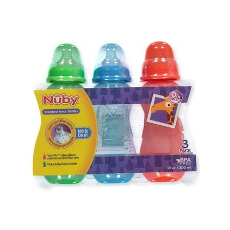 Nuby 3-Pack Bottles (10 oz.)