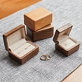 thumbnail image 2 of Black Walnut Wood Jewelry Box Wedding Ring Box Earring Rings Box Jewelry Organizer Box, 2 of 5