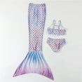 thumbnail image 4 of Mermaid Tails Swimwear for Swimming Girls Swimsuit Princess 3Pcs Bikini Bathing Suit Set Birthday Gift for Kids 1-14 Years, 4 of 6