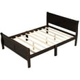thumbnail image 4 of Queen Size Wood Platform Bed Frame with Headboard and Footboard, Wooden Bed Frame with Mattress Foundation, Sleigh Bed with Wood Slat Support for Child, Adult, kids, Espresso, 4 of 9
