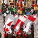 thumbnail image 1 of Medias navideñas, decoración navideña, conjunto de 3 grandes medias clásicas de Navidad para colgar, calcetines de Santa Claus con barba de dibujos animados, bolsa de regalo de navidad Afortunado Sencillez, 1 of 5
